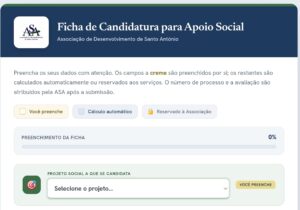 NOVA FICHA DE CANDIDATURA